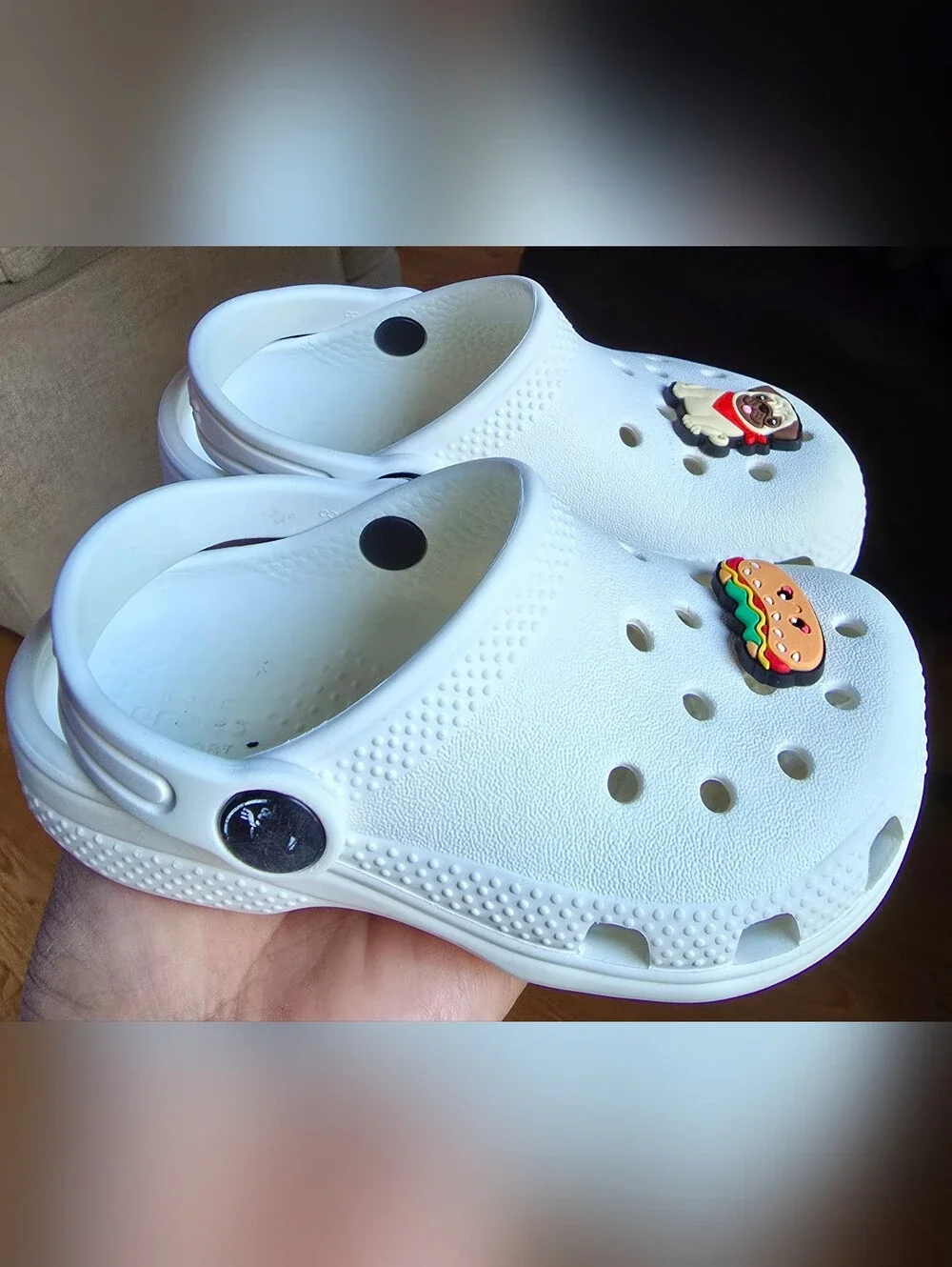 Sz 8 Toddler Kids CROCS CLASSIC White Clogs